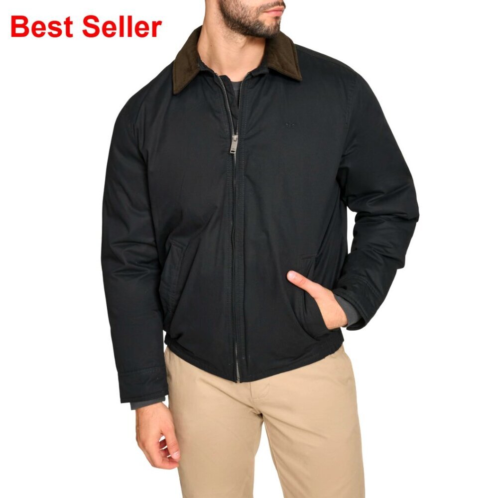 Cotton Twill Bomber Jacket with Padded Lining